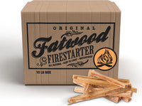 Fatwood Fire Starter Sticks 10lb Box - Indoor or Outdoor 100% All Natural Pine Fire Starters for Campfires, Fireplace, Firepit, Wood Stove, or BBQ Grill - Kindling Wood Firewood Lighter by Pure Garden
