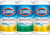 Clorox Disinfecting Cleaning Wipes Variety Pack, 75 Count Each, Pack of 3 (Package May Vary)