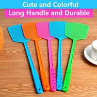 Fly Swatter,5 Pack Plastic Heavy Duty Manual Fly Killer, Long Handle Flyswatter, Large Bug Swatters That Work for Indoor and Outdoor