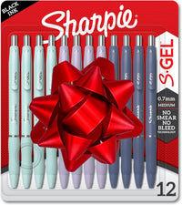 Sharpie S-Gel, Gel Pens, Medium Point (0.7mm), Assorted Fashion Barrels, Black Ink, 12 Count - Office, Teacher, School Supplies