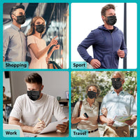 100 PCS Disposable Face Masks, Black Disposable Masks, 3 Ply Protection Face Masks
