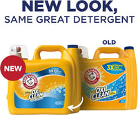 ARM & HAMMER Plus OxiClean Stain Fighters Liquid Laundry Detergent, Fresh Scent, 166.5 fl oz, 128 Loads