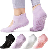 CoolMate Pilates Socks with Grips for Women, Yoga Socks, Crew Non Slip Women for Workout, Barre, Pilates Gifts