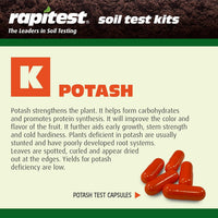 Rapitest Soil Test Kit for Gardens, Vegetables, Flowers and Lawns. USA designed and assembled soil tester completely, quickly and accurately measures/analyzes soil pH acidity and garden nutrients.