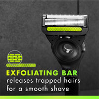 GilletteLabs With Exfoliating Bar Shaving Razor For Men, 1 Handle, 3 Blade Refills, Includes Travel Case for Convenient Storage On The Go
