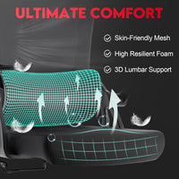 Ergonomic Office Chair - 400LB Comfy Desk Chairs with Adjustable Headrest and Lumbar Back Support, Mesh Computer Chairs with Wheels and Arms for Home Office, Study, Bedroom and Dorm