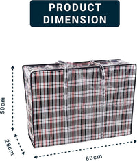Zuvo Large Laundry Bags with Zip (5-Pack) - Waterproof, Durable, Reusable Storage Solution for Packing, Better than Moving Boxes, 60x50x25 cm