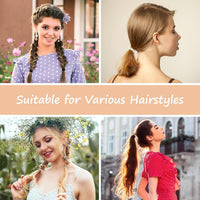 Boho Hair Ties, 20 PCS of 4 Styles Cute Bands for Thick or Thin Hair, No Damage Elastic Bracelets, Brown Hair Accessories for Girls and Women