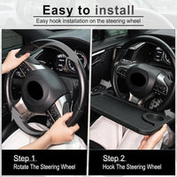 JUSTTOP Car Steering Wheel Desk for Laptop,Multipurpose Travel Car Accessories, Car Seat Stand Trays for Eating, Steering Wheel Under Table Console(Black)