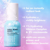 e.l.f. SKIN Holy Hydration! Thirst Burst Drops with Hyaluronic Acid, Vegan Serum - Cart Shape