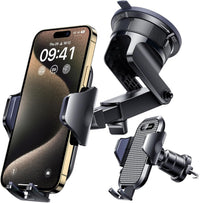 [2025 True Military-Grade] Car Phone Holder VANMASS [Upgraded Strongest Suction & Clip] Cell Phone Mount for Dashboard Windshield Vent Wall,Truck Cradle Stand for iPhone 17 Pro Max 16 15 14 13 Android