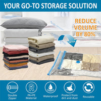 20-Pack Vacuum Storage Bags with Hand Pump – Space Saver Bags for Comforters, Blankets & Clothes