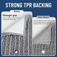 Smiry Bathroom Rugs Mat 30x20, Extra Soft Absorbent Chenille Bath Rugs, Non Slip Rubber Backing Machine Washable Quick Dry Bath Mats for Bathroom Floor, Tub, Shower, Home Decor Accessories, Grey
