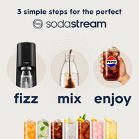 SodaStream 1 Litre Slim Reusable Dishwasher Safe Water Bottles Pack of 2 for Spirit, Terra, Art and Source Sparkling Water Makers for SodaStream Flavours - 2x 1 Litre Water, Black