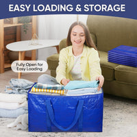 TICONN 6-Pack Extra Large Moving Bags with Zippers & Handles – Heavy-Duty Waterproof Storage Totes (24-Gallon)