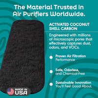 Barnakl Ceiling Fan Air Purifier Pads, Activated Coconut Shell Carbon Fan Filters Trap Dust, Odors & Allergens, Easy-Stick Universal Fit for Ceiling Fan Blades, Odorless & Unscented - (5 Count)