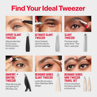 Revlon Expert Slant Tweezer, High Precision For Easy Hair Removal, Made With Stainless Steel, Stocking Stuffer for Women & Men, 1 count