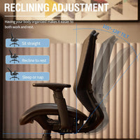 ELABEST Mesh Office Chair,Ergonomic Computer Desk Chair,Sturdy Task Chair- Adjustable Lumbar Support & Armrests,Tilt Function,Comfort Wide Seat,Swivel Home Office Chair (Black)