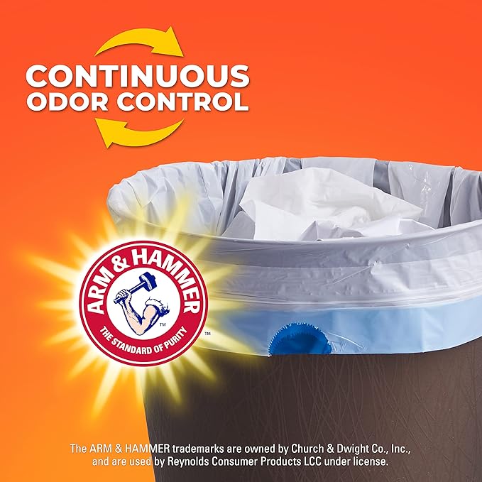 Hefty Small Trash Bags, Ocean Water Scent, 4 Gallon, 52 Count