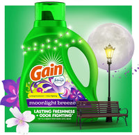 Gain + Aroma Boost Liquid Laundry Detergent, Moonlight Breeze Scent, 107 Loads, 154 fl oz, HE Compatible