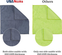 USANOOKS Microfiber Cleaning Cloth Grey - 12 Pcs (12.5"x12.5") - High Performance - 1200 Washes, Ultra Absorbent Microfiber Towel Weave Grime & Liquid for Streak-Free Mirror Shine - Car Washing Cloth