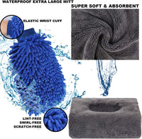 AUTODECO 22Pcs Car Wash Cleaning Tools Kit Car Detailing Set with Blue Canvas Bag Collapsible Bucket Wash Mitt Sponge Towels Tire Brush Window Scraper Duster Complete Interior Car Care Kit