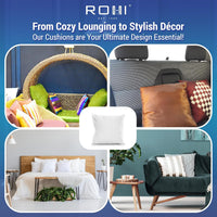 Rohi Set of 4 Hypoallergenic Cushion pads 45cm x 45cm - White polyster square Cushions - Standard stuffer pack of Cushion inserts 45cm x 45cm (Pack of 4 | 18"x18")