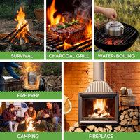 Inflame Fire Starters 130 pcs Fire Starters for Campfires, Grill, BBQ, Fireplace, Woodstove - Charcoal Starter - Waterproof, Weather-Resistant - Natural Wood Fireplace Starters