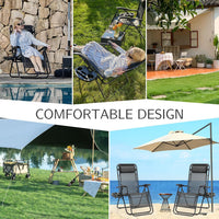 Sweetcrispy Zero Gravity Chairs, Set of 2 Portable Recliner Beach Camping Patio Outdoor Folding Lounge Chair with Cup Holder Trays and Adjustable Pillow for Poolside, Garden, Backyard, Lawn (Black)