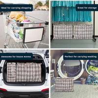 Zuvo Large Laundry Bags with Zip (5-Pack) - Waterproof, Durable, Reusable Storage Solution for Packing, Better than Moving Boxes, 60x50x25 cm