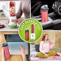 Breville Blend Active Personal Blender & Smoothie Maker | 350W | 2 Portable Blend Active Bottles (600ml) | Leak Proof Lids | White & Green