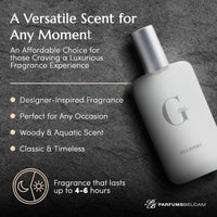 Parfums Belcam G Eau, Inspired by Designer Fragrance, Eau de Toilette Spray, 3.4 Fl Oz
