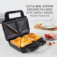 Breville 3-in-1 Ultimate Snack Maker | Deep Fill Toastie Maker, Waffle Maker & Panini Press | Removable Non-Stick Plates | Black & Stainless Steel | UK Plug
