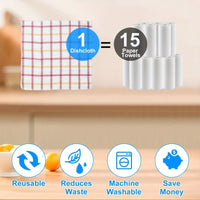 Patelai 12 Pcs Kitchen Dish Cloths for Washing Dishes Absorbent Dish Rags Cleaning Reusable Towels for Scrubbing Wipe Glass Xmas Home Household Supplies(Bright Color,13.8'' X 13.8'', 11.8 x 11.8'')